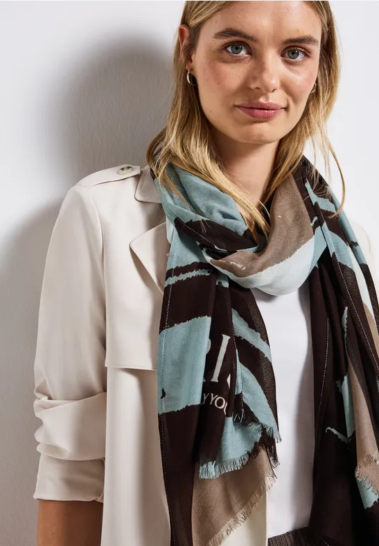 Leichter Schal mit Muster arona blue