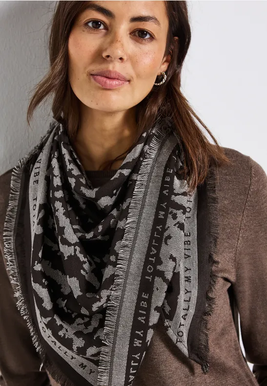 Jacquard Dreieckstuch deep roast brown