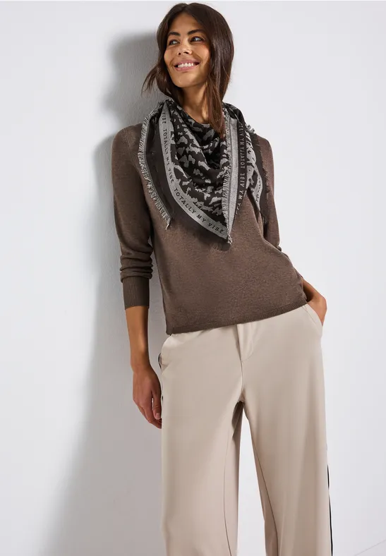 Jacquard Dreieckstuch deep roast brown