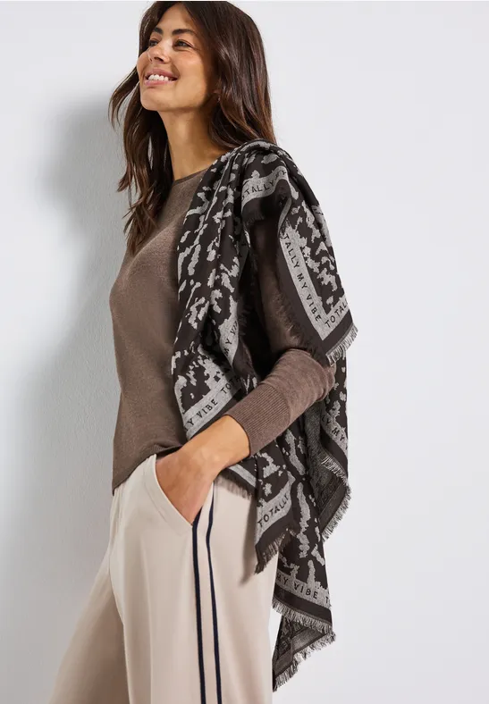 Jacquard Dreieckstuch deep roast brown