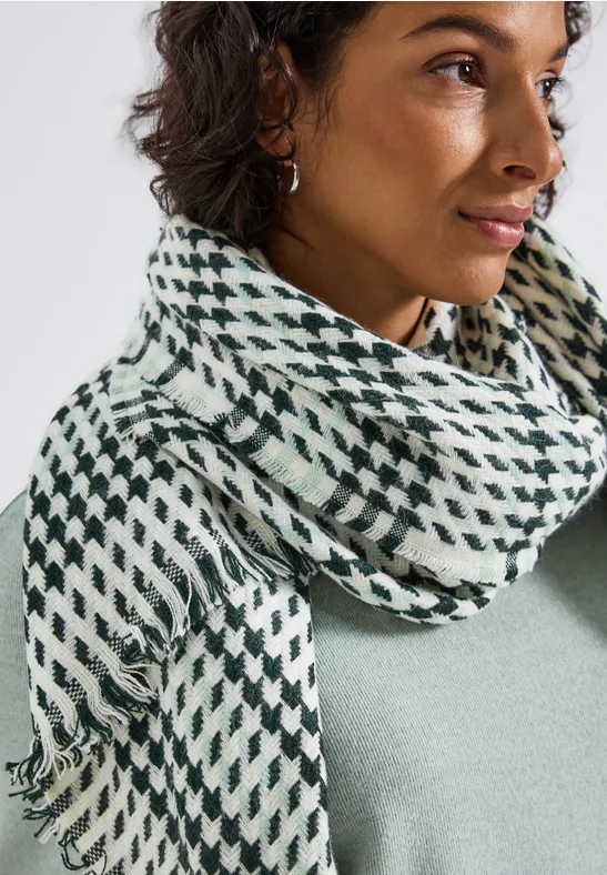 Karierter Twill Schal serene green