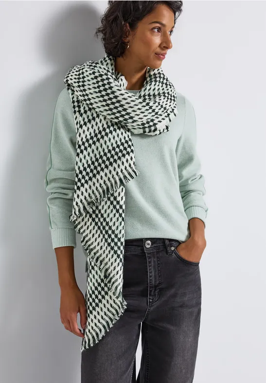 Karierter Twill Schal serene green