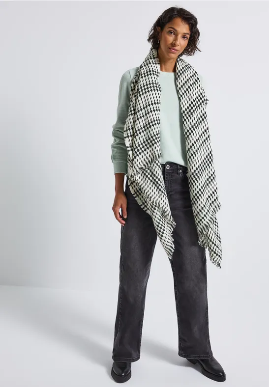 Karierter Twill Schal serene green