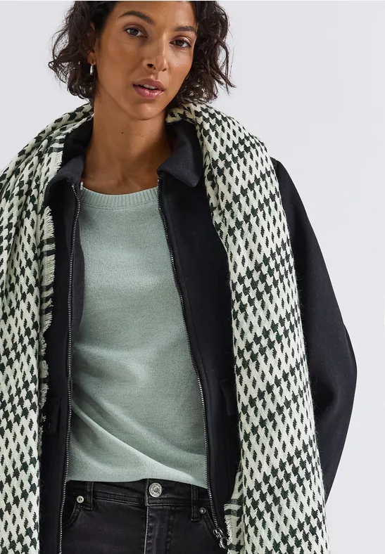 Karierter Twill Schal serene green