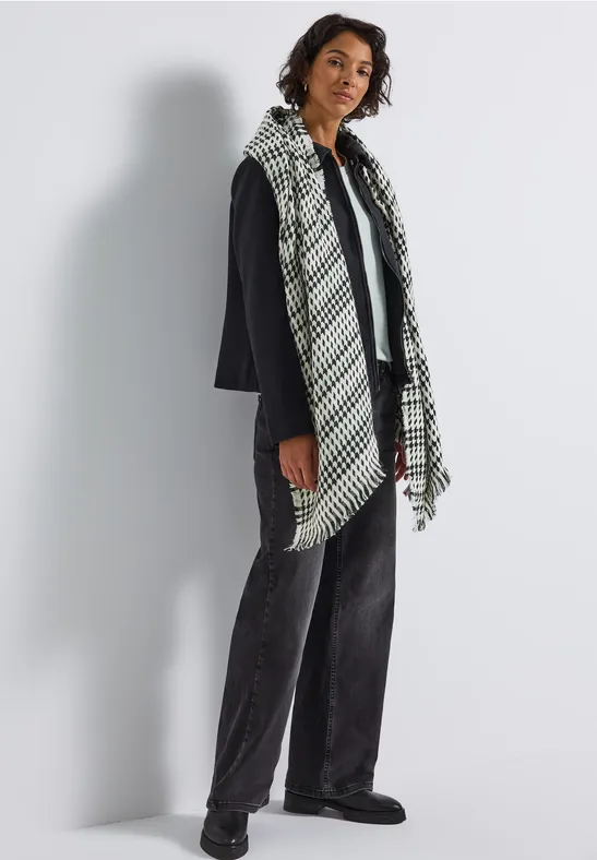 Karierter Twill Schal serene green