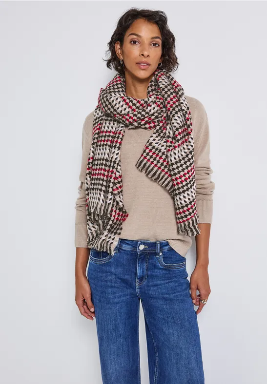 Karierter Twill Schal morning beige