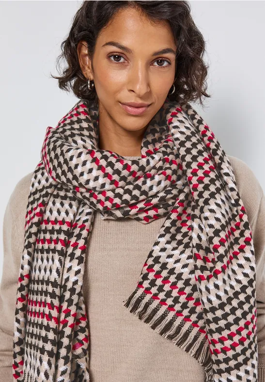 Karierter Twill Schal morning beige