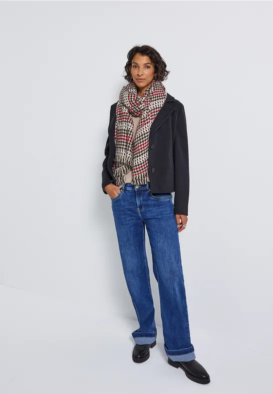 Karierter Twill Schal morning beige