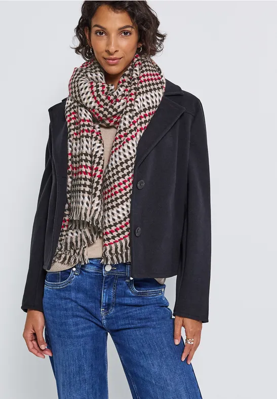 Karierter Twill Schal morning beige