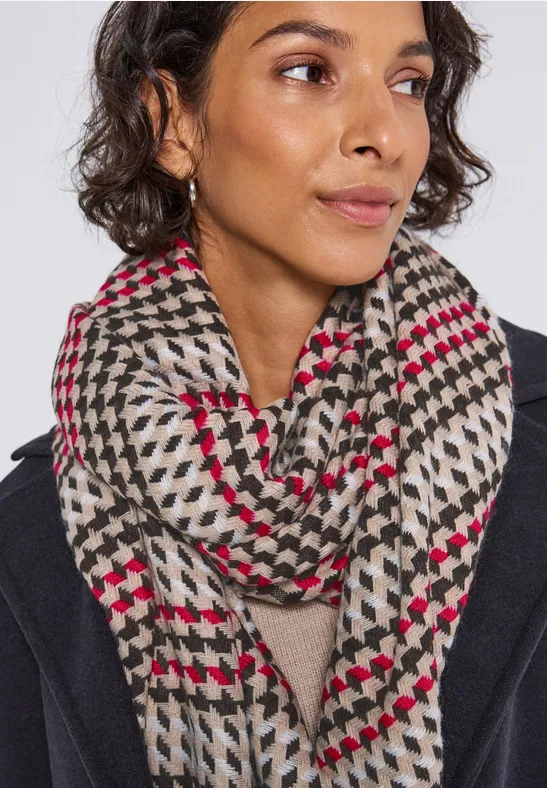 Karierter Twill Schal morning beige