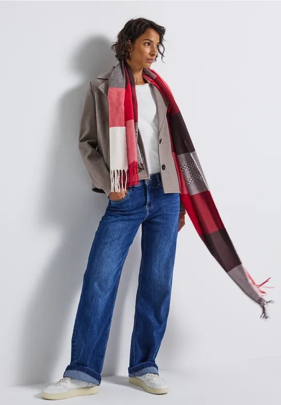 Madras Schal racing red
