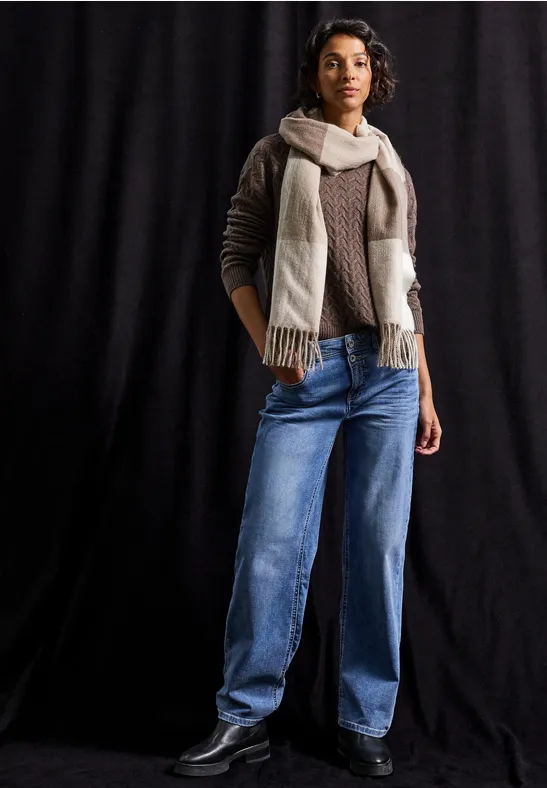 Madras Schal silk brown