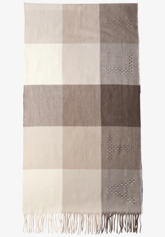 Madras Schal silk brown