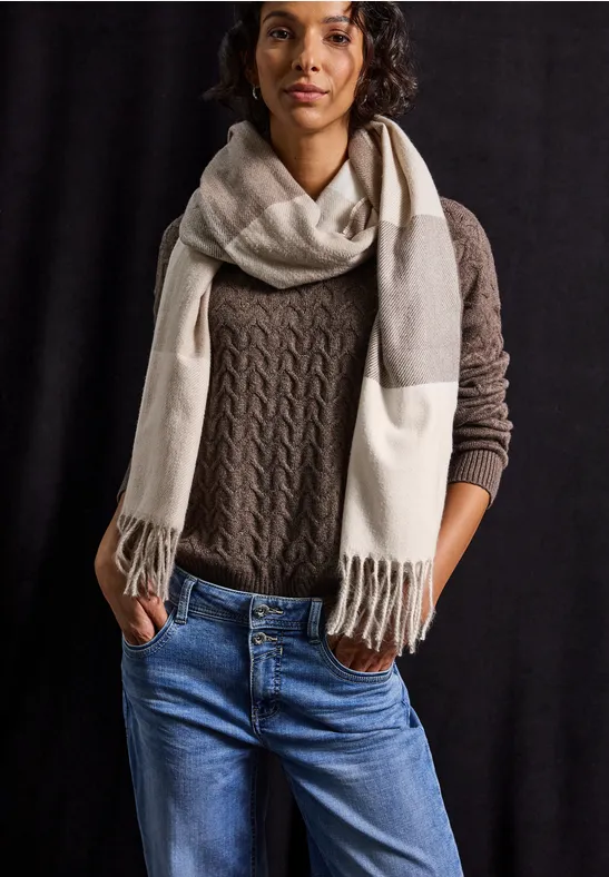 Madras Schal silk brown