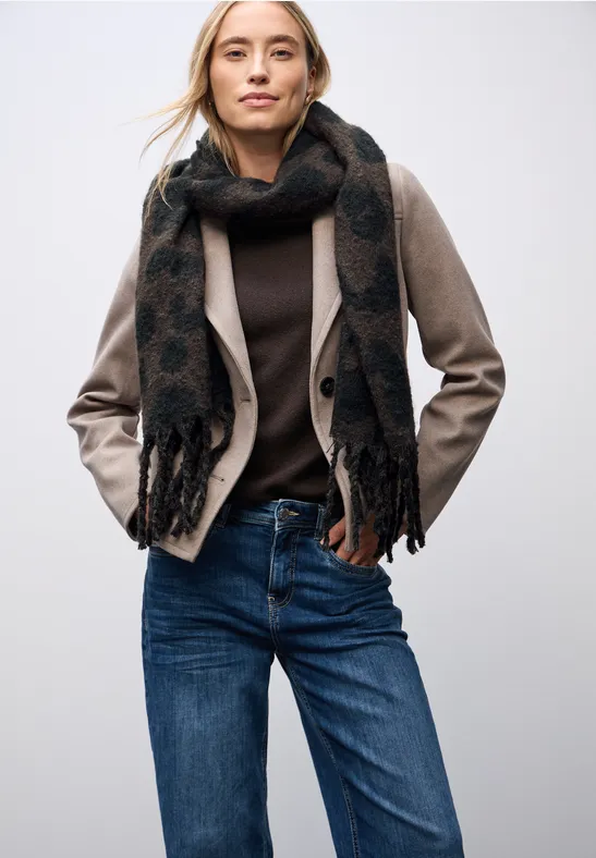 Kuscheliger Leo Schal darkest brown