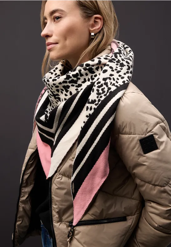 Dreieckstuch mit Leo-Muster Black