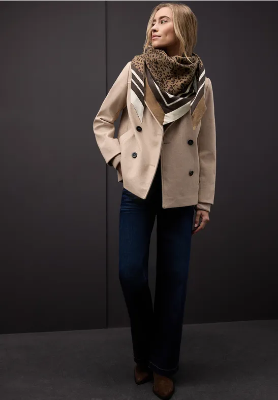 Dreieckstuch mit Leo-Muster Cinnamon Brown