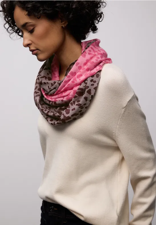 Gemusterter Loop Schal blossom pink