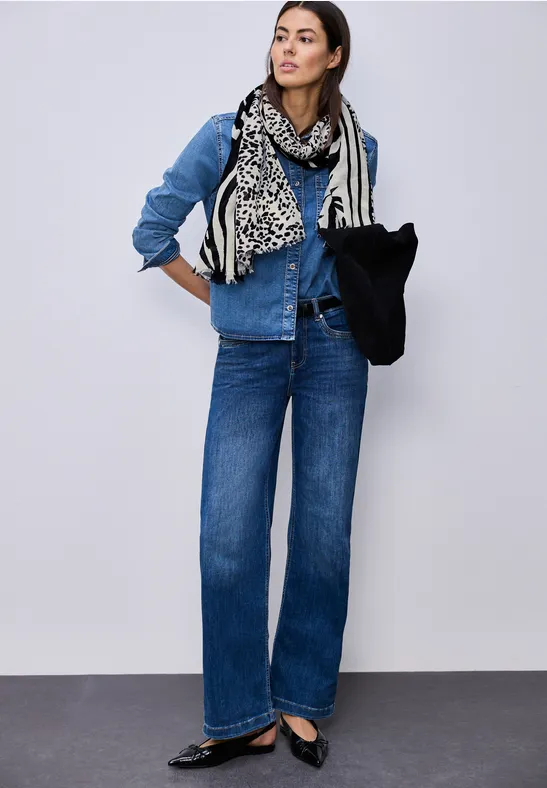 Gemusterter Schal Black