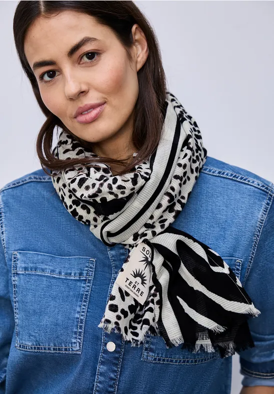 Gemusterter Schal Black