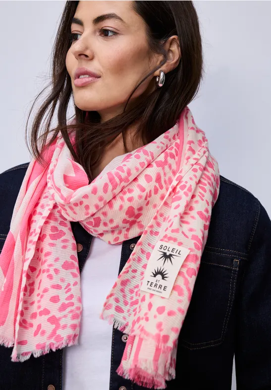 Gemusterter Schal blossom pink