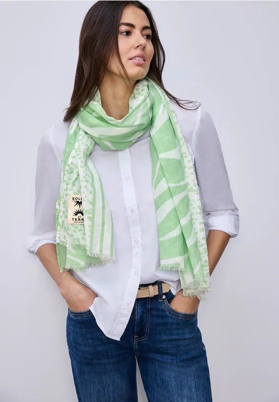 Gemusterter Schal Bright Pistachio