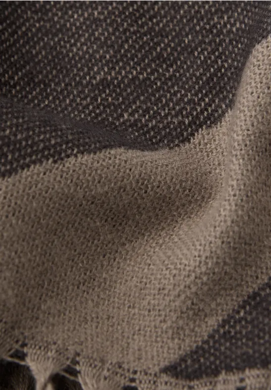 Cosy Jacquard Schal light terra mocha