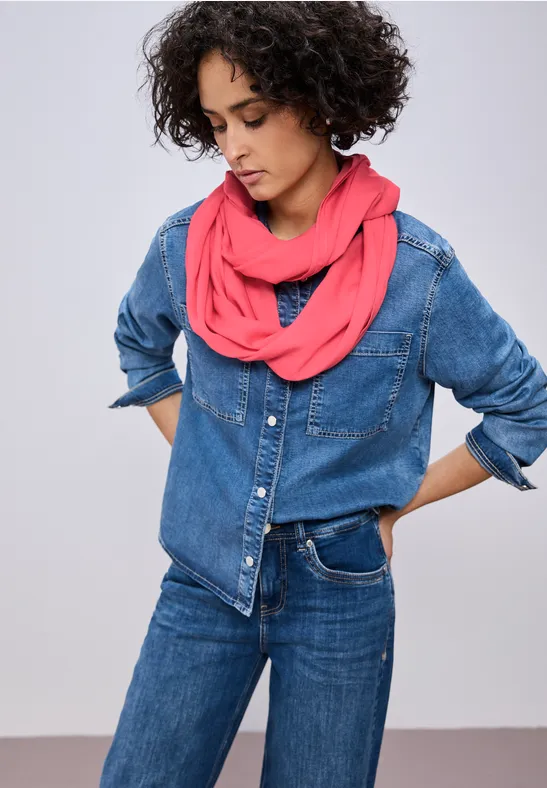 Loop Schal in Unifarbe striking coral