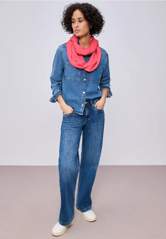 Loop Schal in Unifarbe striking coral