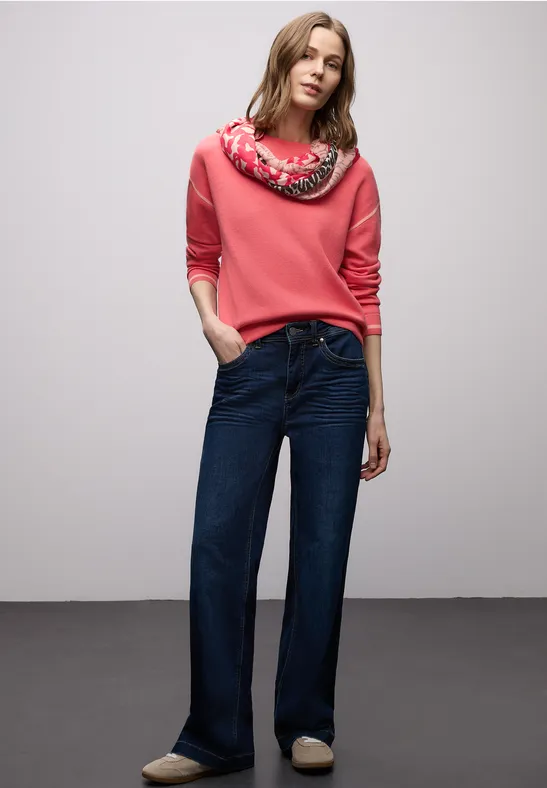 Sjaal met lusjespatroon striking coral