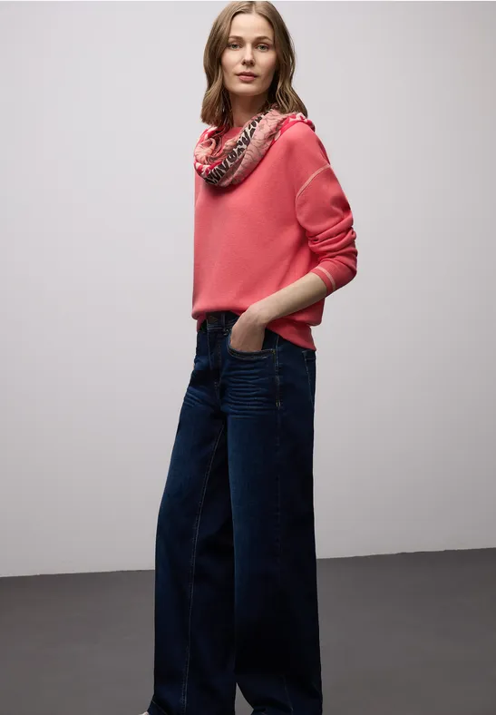 Sjaal met lusjespatroon striking coral