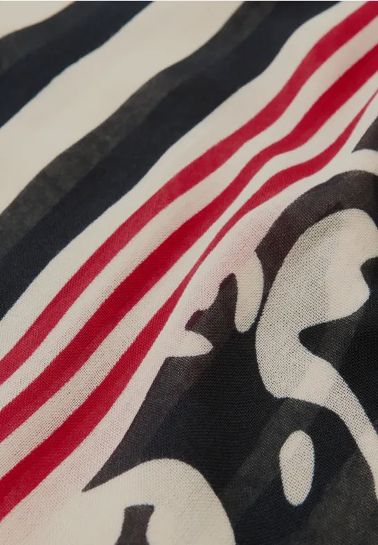 Modal lussjaal met print shadowed navy