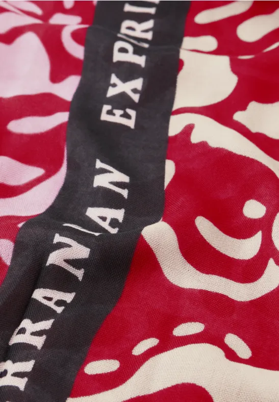 Foulard en modal avec motif floral salsa red