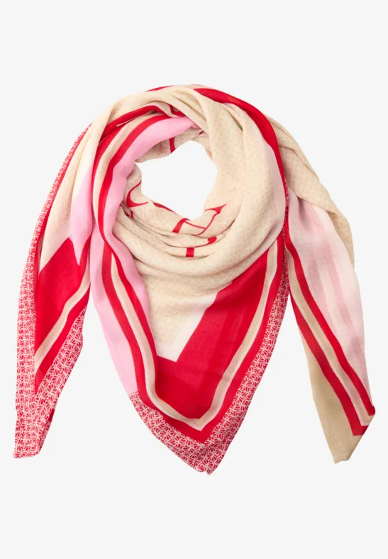 Tuch aus Modal mit Wording salsa red