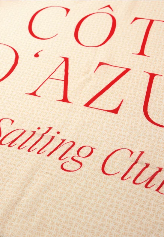 Tuch aus Modal mit Wording salsa red