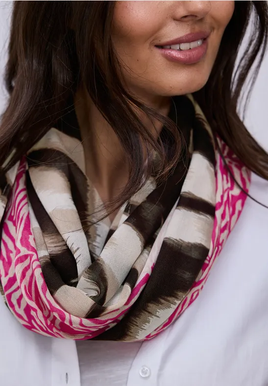 Loop-Schal aus Modal mit Mustermix magenta dream
