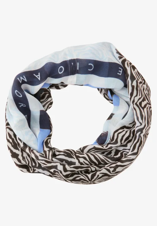 Modal lussjaal met patroonmix drift blue