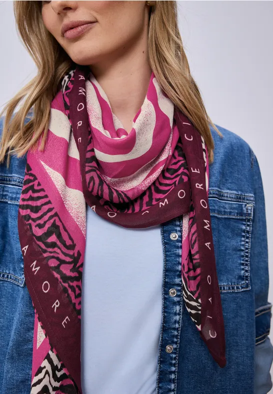 Tuch aus Modal mit Zebra-Print magenta dream