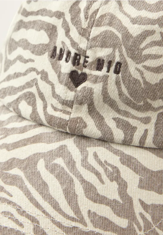 Cap aus Baumwolle mit Zebra-Print clay sand