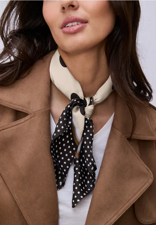 Nicki sjaal met stippenpatroon espresso brown