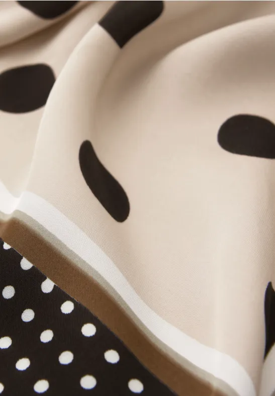 Nicki sjaal met stippenpatroon espresso brown