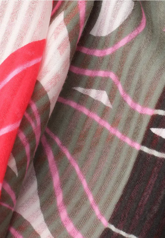 Szalik z kwiatowym wzorem multicolor