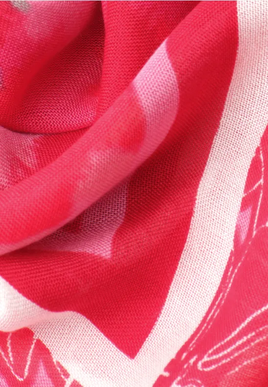 Szalik z kwiatowym wzorem salsa red