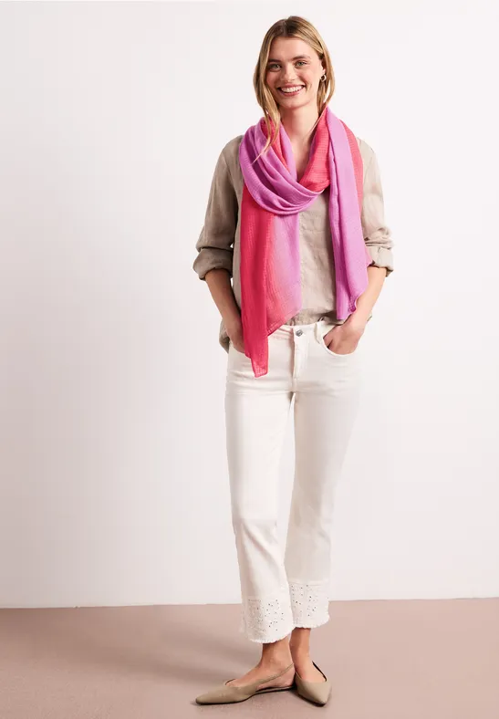 Sjaal met kleurverloop salsa red