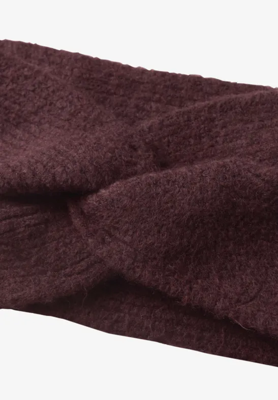 Feinstrick Stirnband in Unifarbe rustic rouge mel.