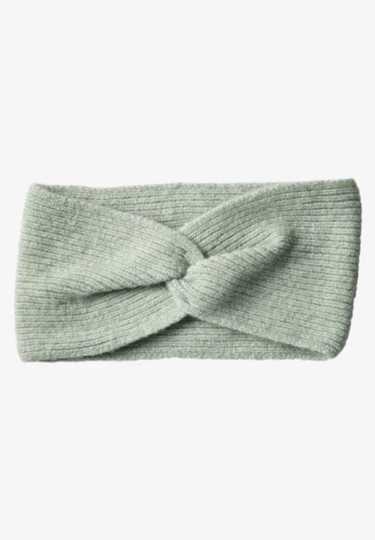 Feinstrick Stirnband in Unifarbe eucalyptus green mel.