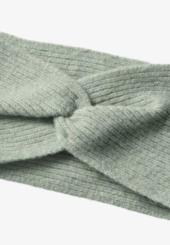 Feinstrick Stirnband in Unifarbe eucalyptus green mel.