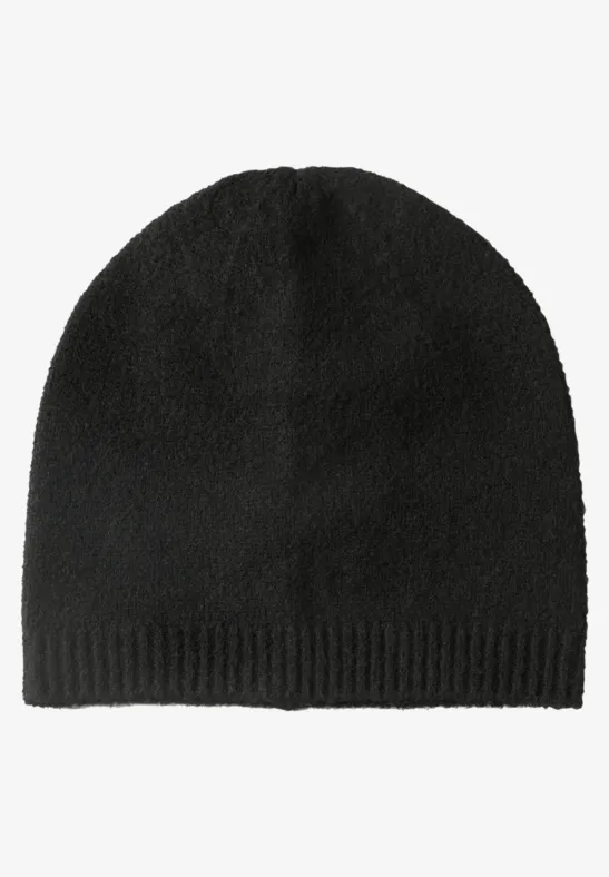 Feinstrick Beanie in Unifarbe Black