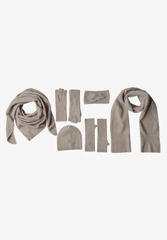 Feinstrick Beanie in Unifarbe Sandy Mocca Mel.