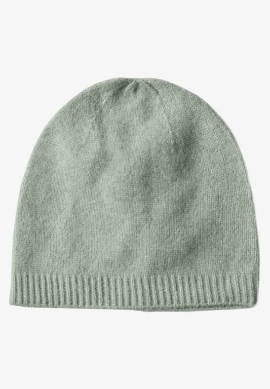 Feinstrick Beanie in Unifarbe eucalyptus green mel.
